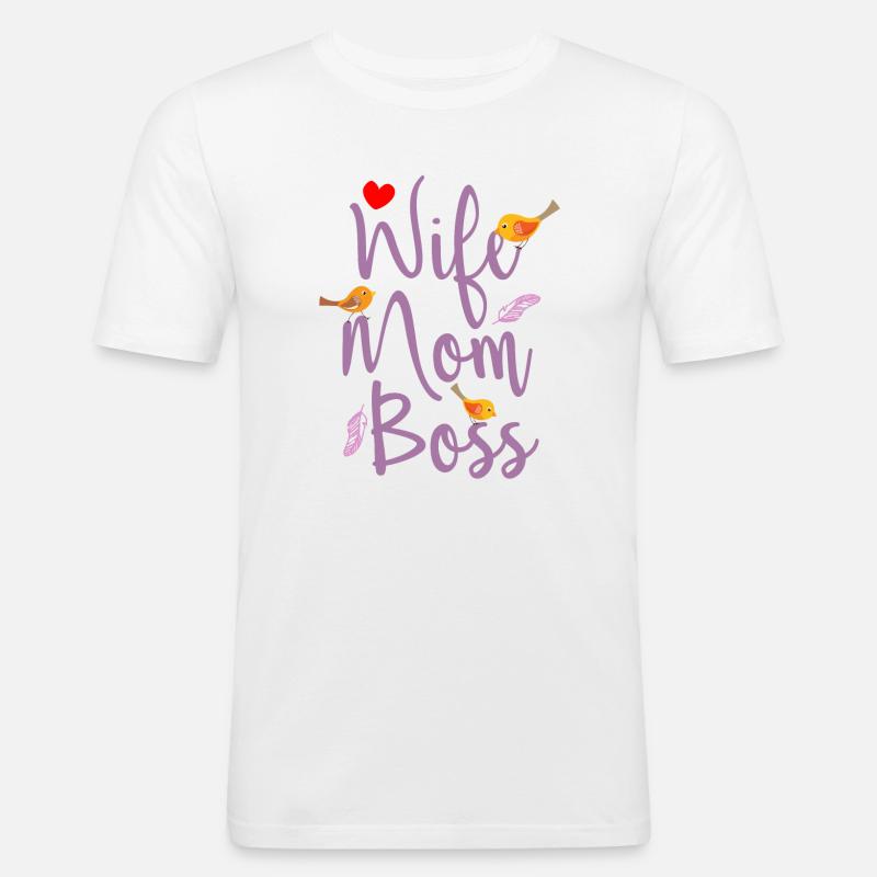 Frau Mutter Chef - Männer Slim Fit T-Shirt - Weiß