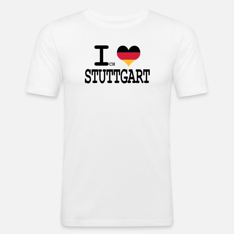 ich liebe stuttgart - Männer Slim Fit T-Shirt - Weiß