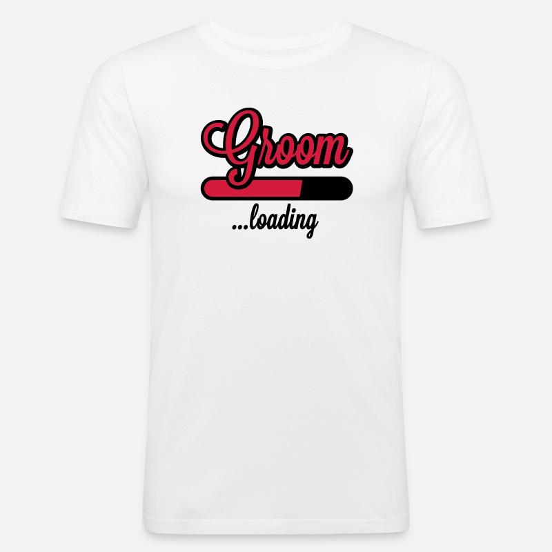 Groom loading - Männer Slim Fit T-Shirt - Weiß