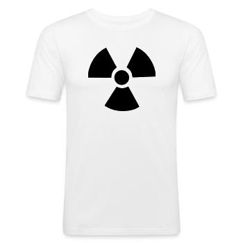 Radioactive Symbol - Men's Slim Fit T-Shirt - white - Front - Nik (191cm)
