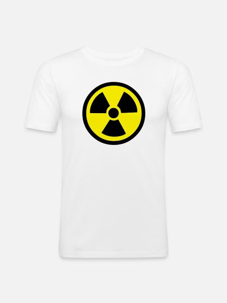 Radiation Warning - Men's Slim Fit T-Shirt - white