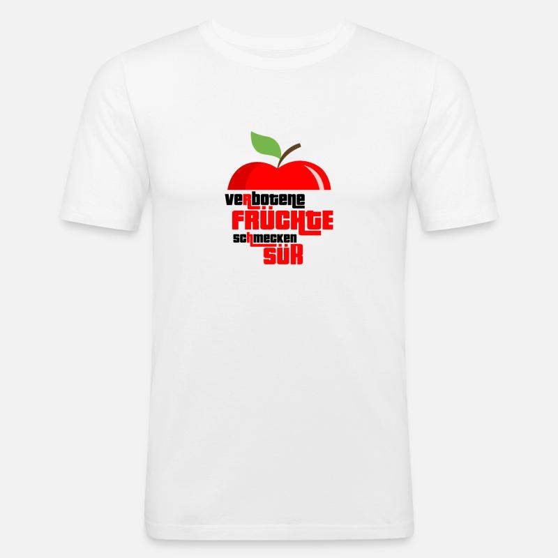 Obst Früchte Geschenkidee Früchte Funsprüche Obst - Männer Slim Fit T-Shirt - Weiß