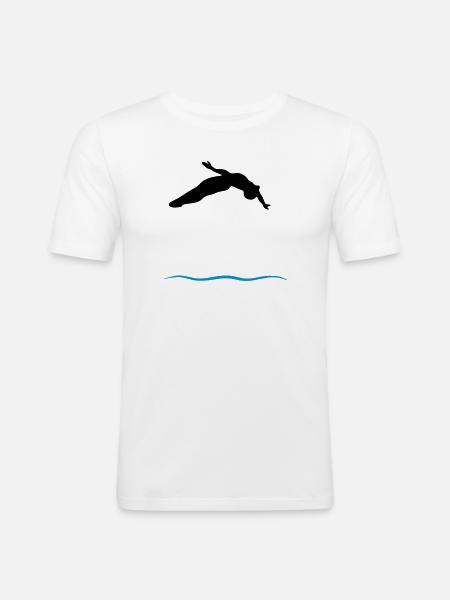 Turmspringer - Männer Slim Fit T-Shirt - Weiß