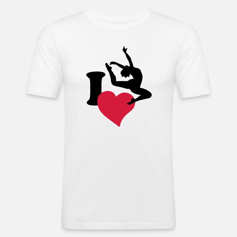 I love to dance - Amo ballare - Maglietta aderente da uomo - bianco