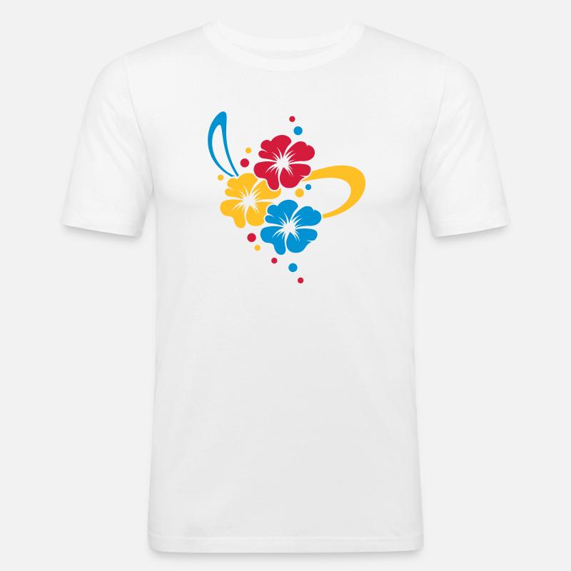 Blumenbouquet mit Schleife - Männer Slim Fit T-Shirt - Weiß