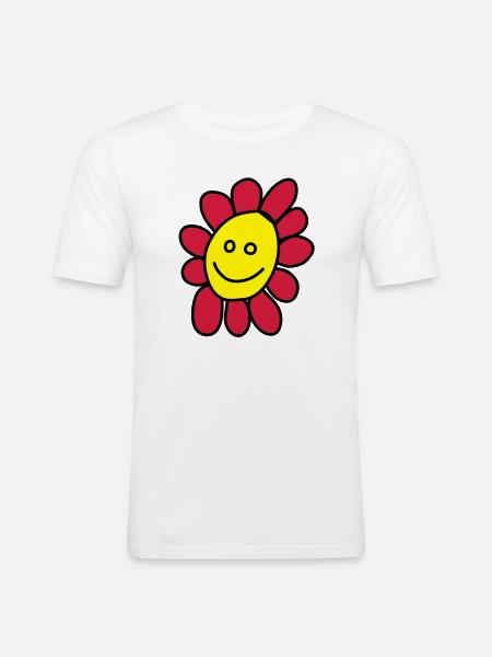 I am a flower - Men's Slim Fit T-Shirt - white