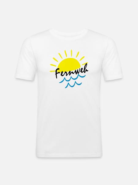 Sunrise Ocean – Sonne & Wellen Icon - Männer Slim Fit T-Shirt - Weiß
