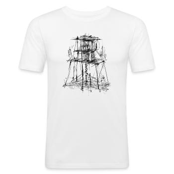Architektur Turm - Männer Slim Fit T-Shirt - Weiß - Vorne - Nik (191cm)