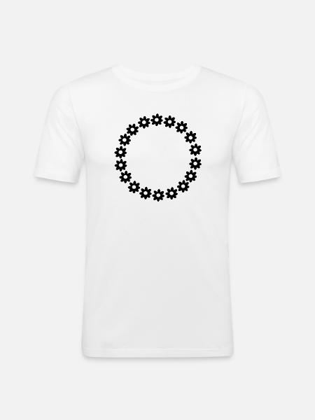 Circle of flowers - Men's Slim Fit T-Shirt - white