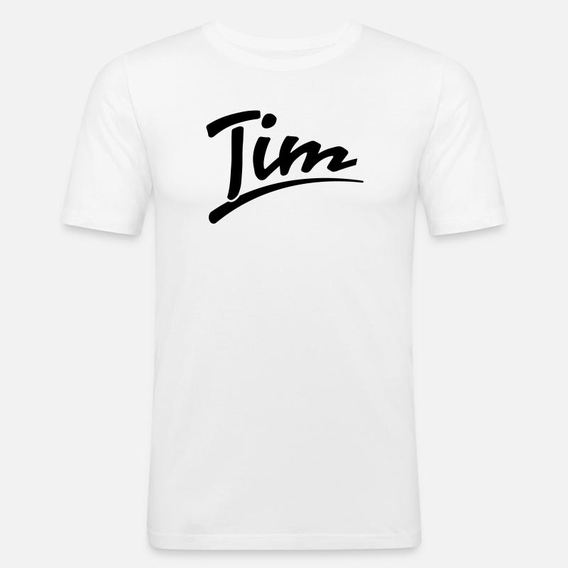 Tim - Männer Slim Fit T-Shirt - Weiß