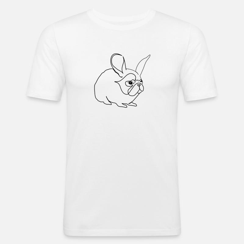 Hase oder Mops - Männer Slim Fit T-Shirt - Weiß