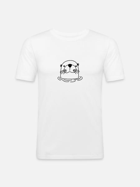 Biber Otter Waldbewohner Waldtier - Männer Slim Fit T-Shirt - Weiß