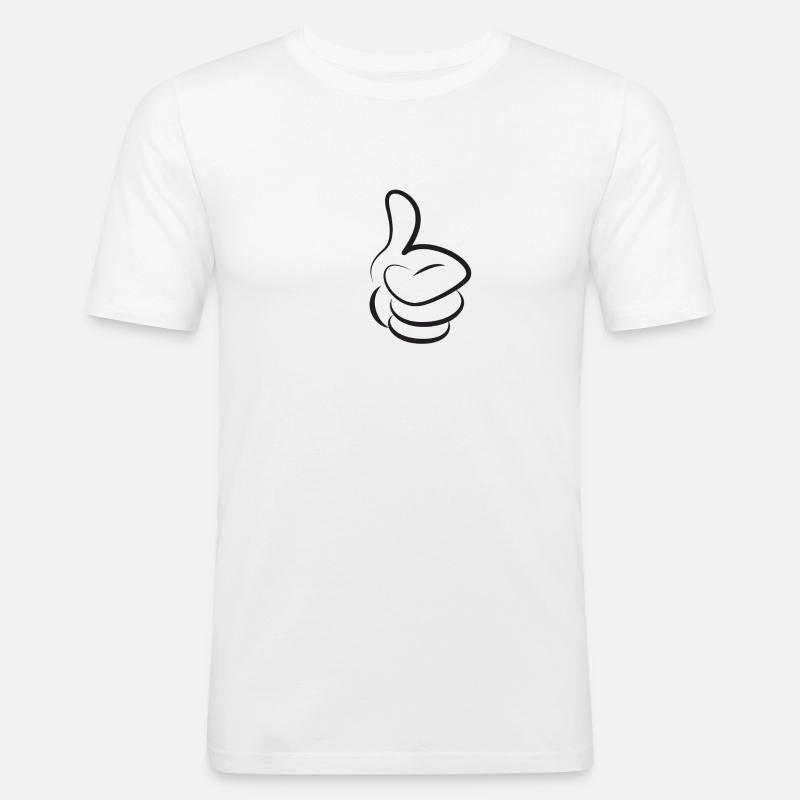Daumen hoch! - Männer Slim Fit T-Shirt - Weiß