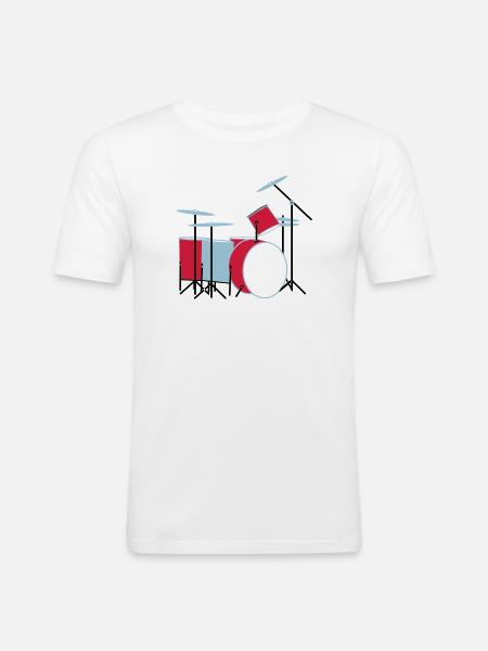coloured_drums - Männer Slim Fit T-Shirt - Weiß