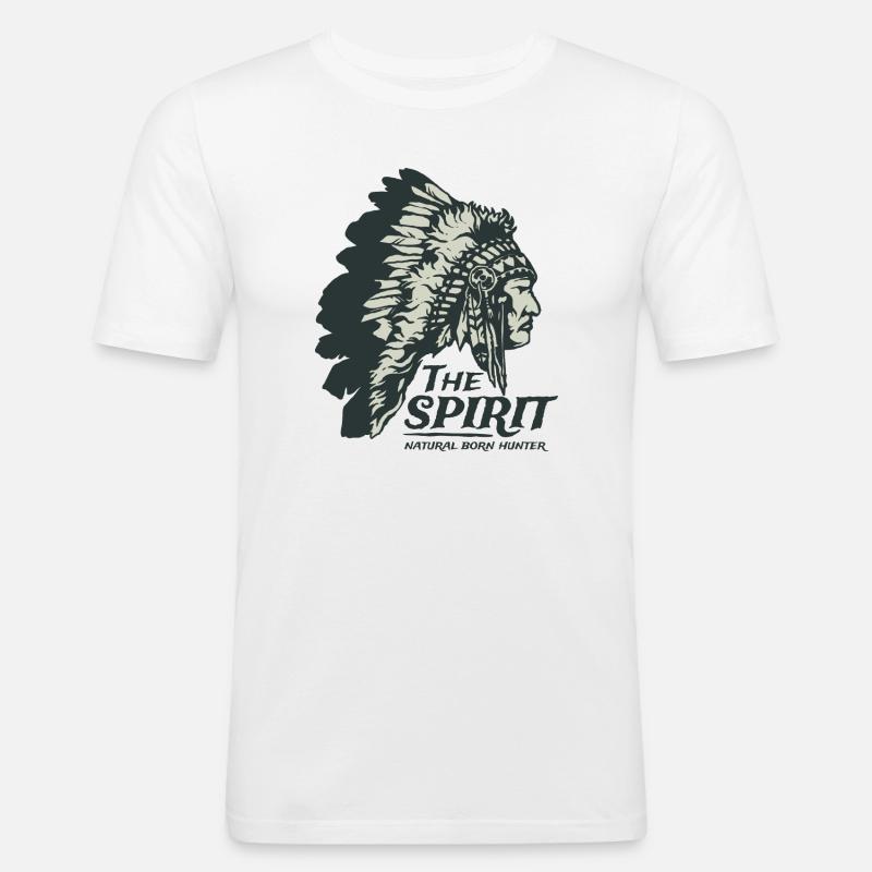 Indianer Häuptling Apache Federschmuck Geschenk - Männer Slim Fit T-Shirt - Weiß