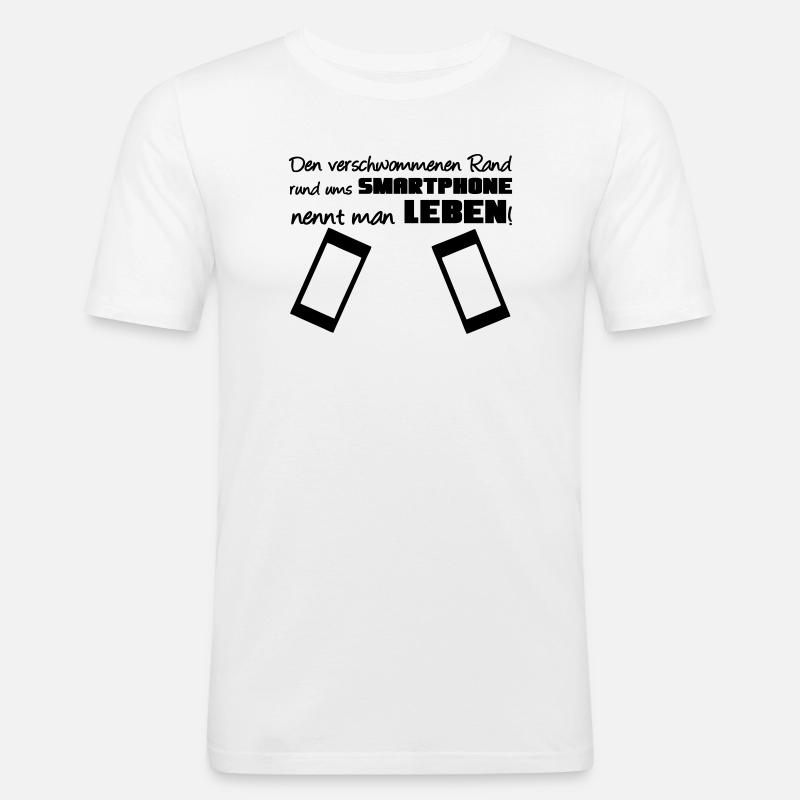 Smartphone Spruch Handy Nerd Geschenk lustig - Männer Slim Fit T-Shirt - Weiß