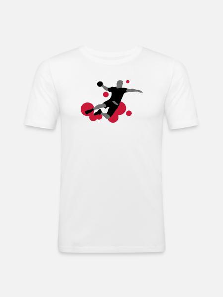 handball_3 - T-shirt près du corps Homme - blanc