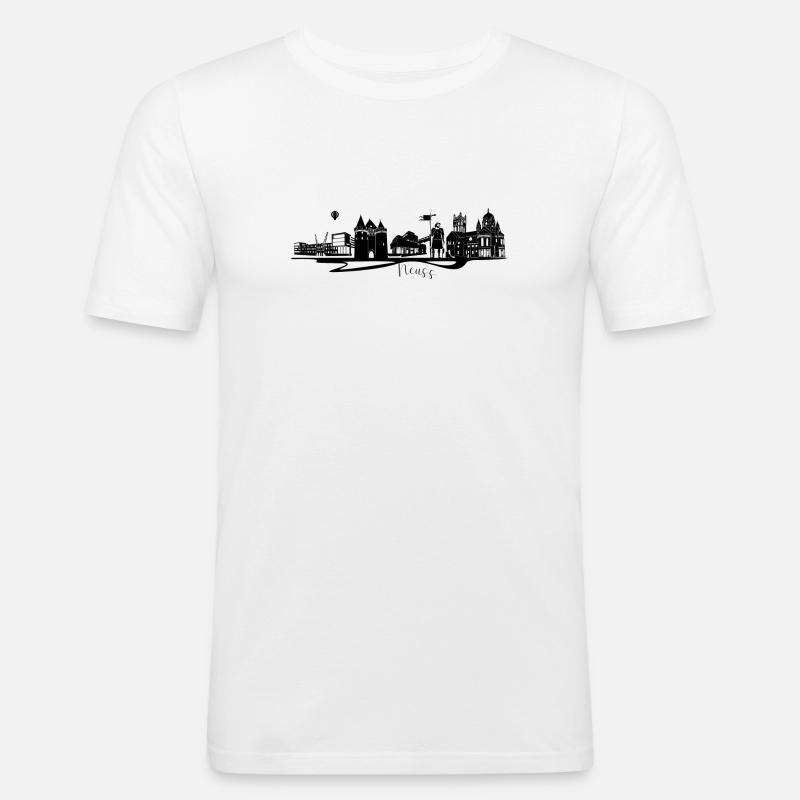 Abstrakte Stadtdesign Neuss - Männer Slim Fit T-Shirt - Weiß