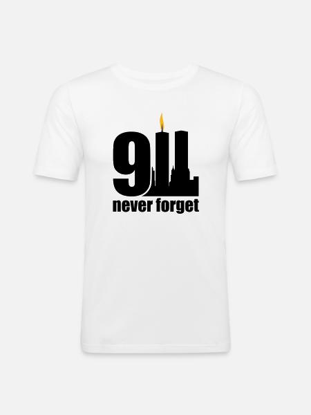never forget 9/11 - Men's Slim Fit T-Shirt - white
