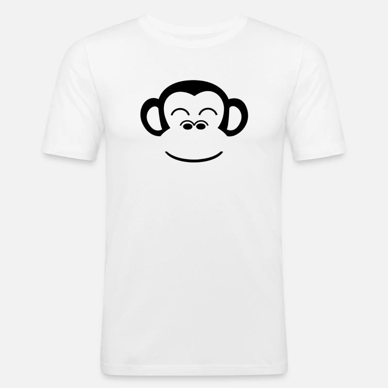 Affe Schimpanse Affengesicht Gorilla Menschenaffe - Männer Slim Fit T-Shirt - Weiß