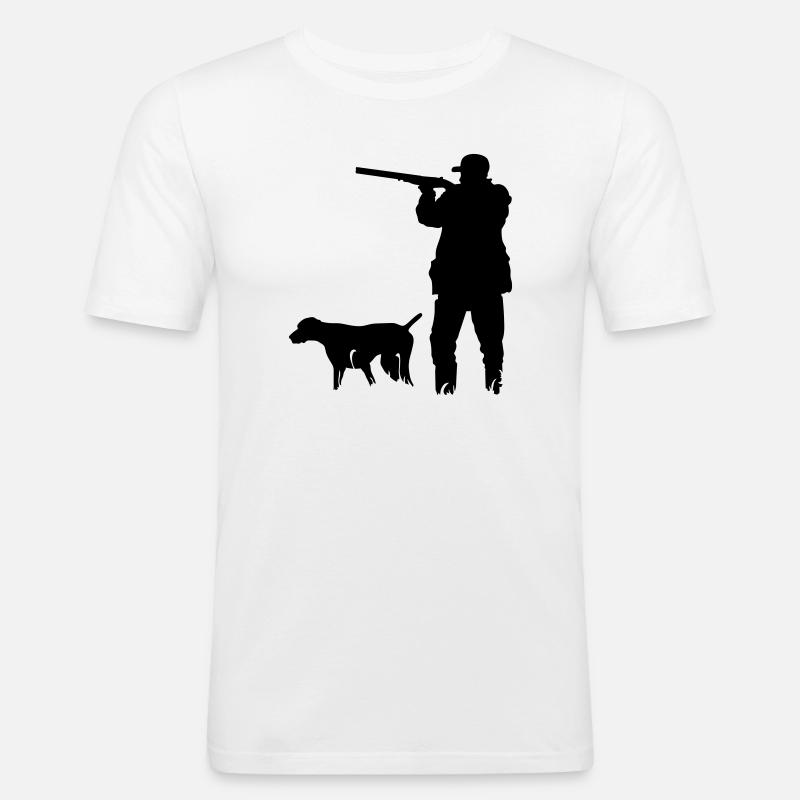 Jäger - Männer Slim Fit T-Shirt - Weiß
