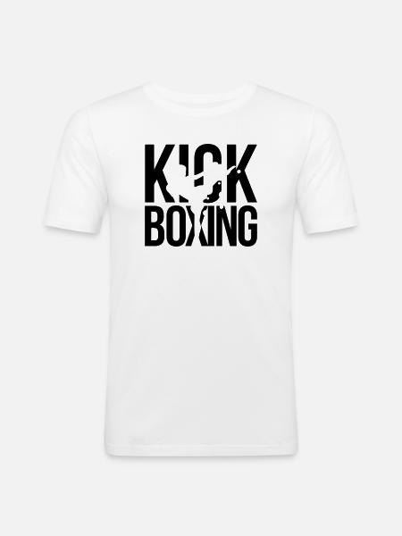 boxe kick boxing - T-shirt près du corps Homme - blanc