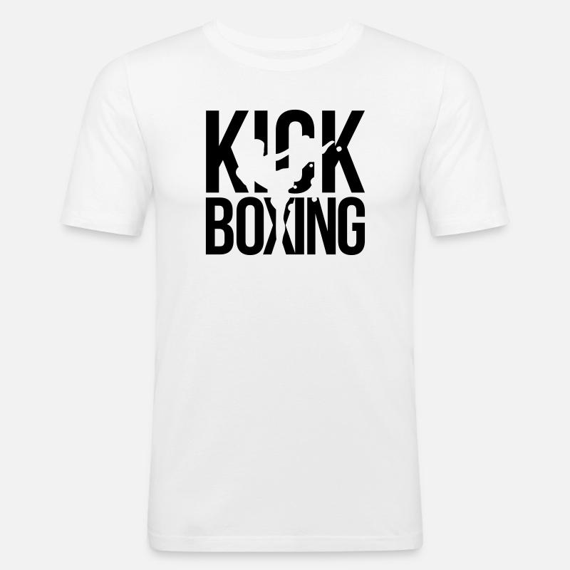 kick boxing kickboxen - Männer Slim Fit T-Shirt - Weiß