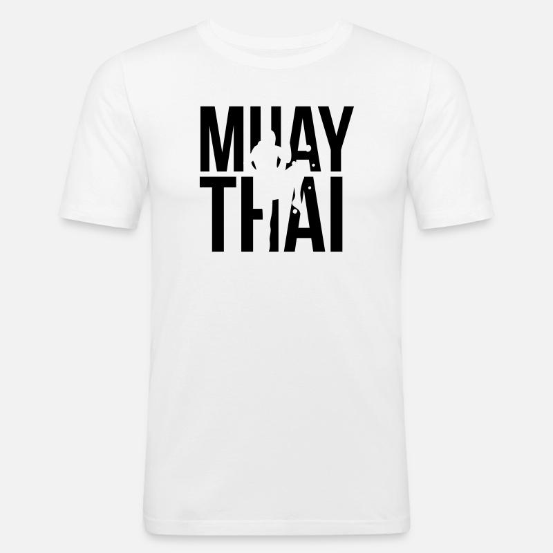 muay thai - Männer Slim Fit T-Shirt - Weiß