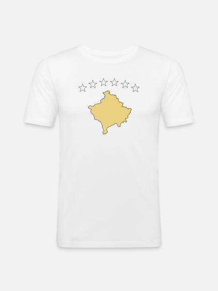 kosovo - Männer Slim Fit T-Shirt - Weiß