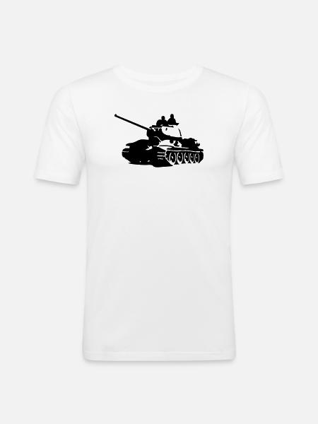 Tank T-34 - Men's Slim Fit T-Shirt - white