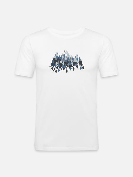 Berge - Männer Slim Fit T-Shirt - Weiß