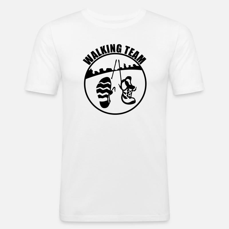 walking team - Männer Slim Fit T-Shirt - Weiß
