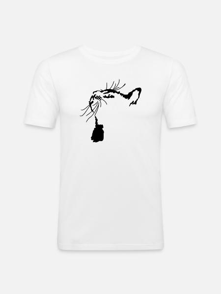 Cat - Men's Slim Fit T-Shirt - white