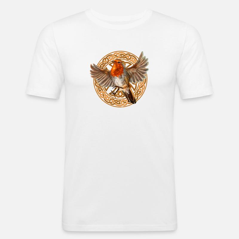 Robin Vogel - Männer Slim Fit T-Shirt - Weiß