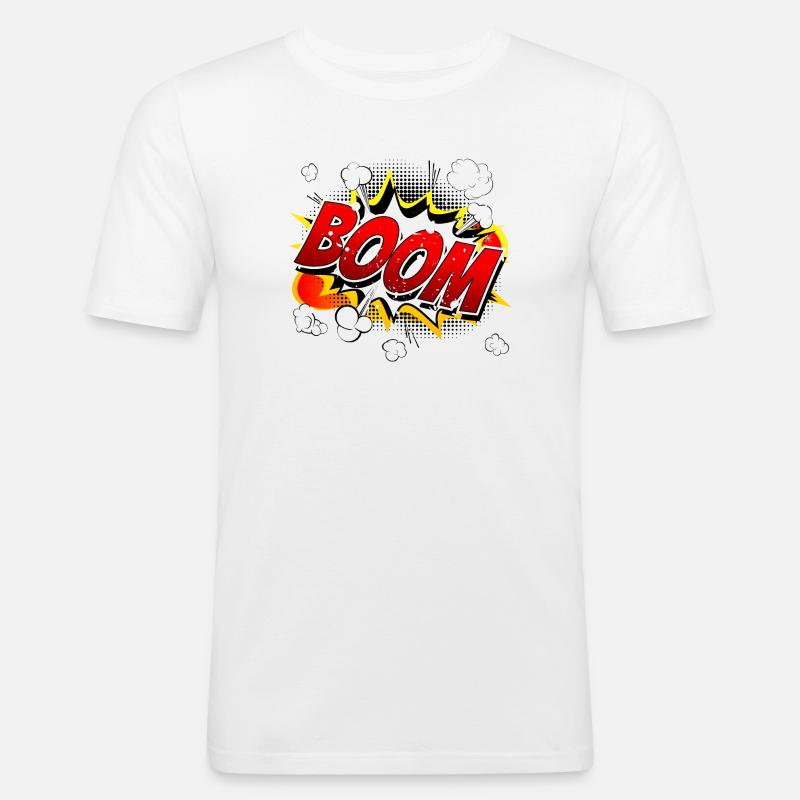 Boom Comic Graphic - Men's Slim Fit T-Shirt - white