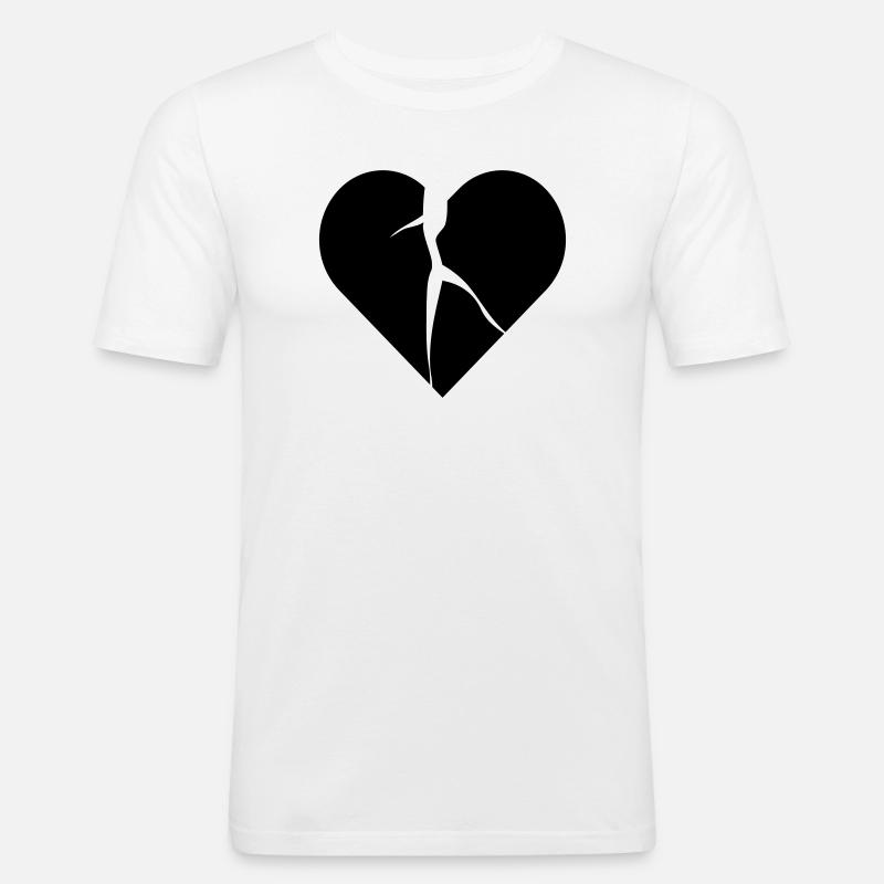 heart broken lovesick - Männer Slim Fit T-Shirt - Weiß
