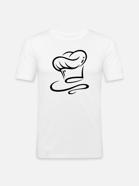 Chef hat, i love cooking. - Men's Slim Fit T-Shirt - white