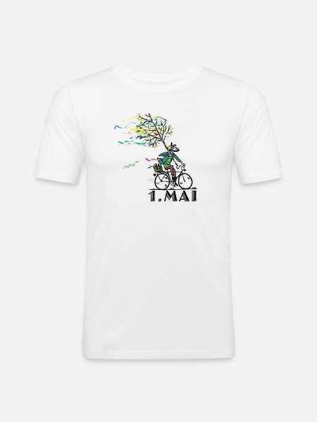 Erster Mai - Männer Slim Fit T-Shirt - Weiß