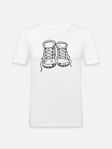 Bottes de randonnée - T-shirt près du corps Homme - blanc
