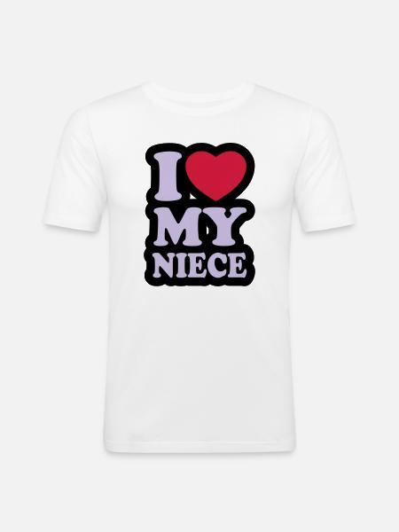 I love my niece - Men's Slim Fit T-Shirt - white