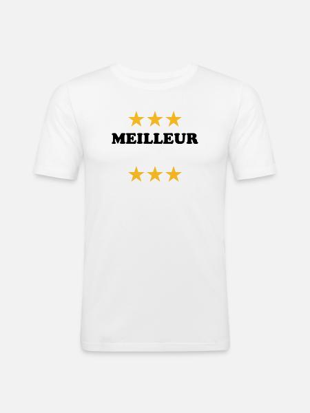 Meilleur (à personnaliser) - T-shirt près du corps Homme - blanc