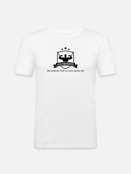 ich_heirate - Männer Slim Fit T-Shirt - Weiß