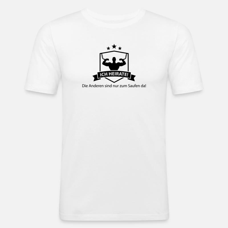 ich_heirate - Männer Slim Fit T-Shirt - Weiß