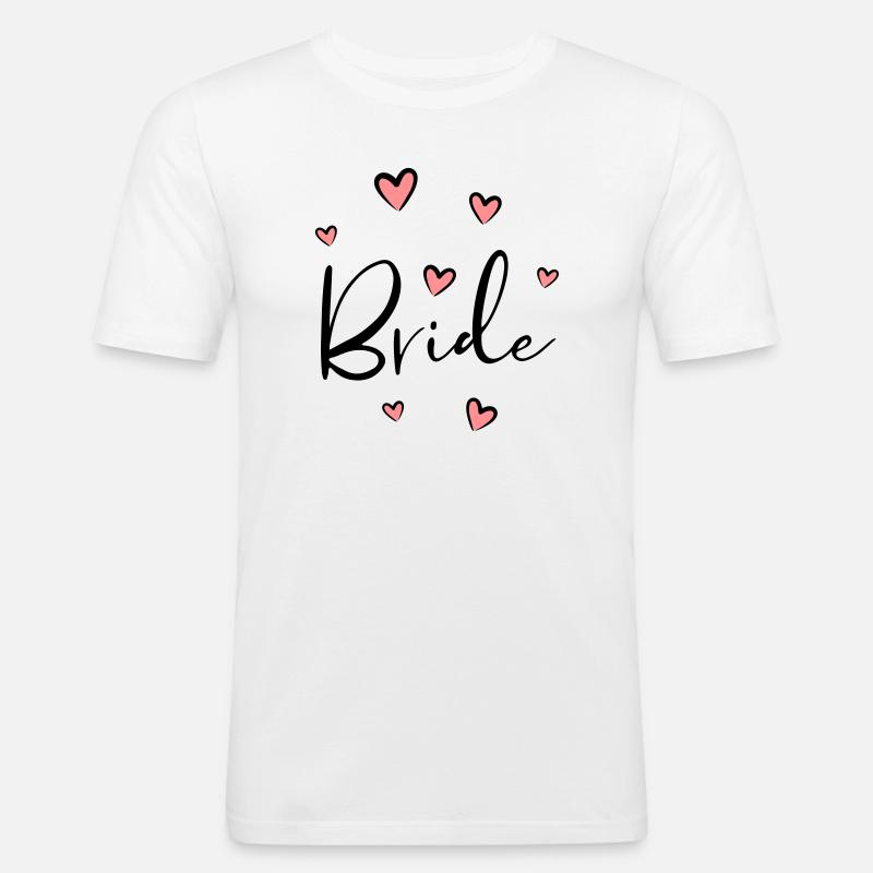 Bride Herz Junggesellinnenabschied Geschenk - Männer Slim Fit T-Shirt - Weiß