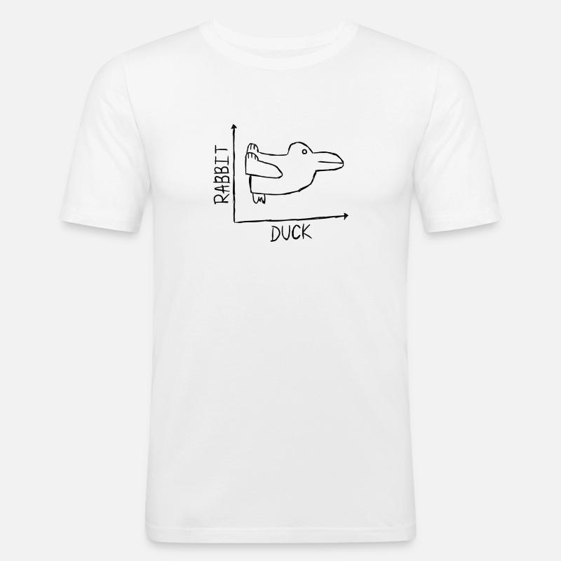 Rabbit Duck - Männer Slim Fit T-Shirt - Weiß