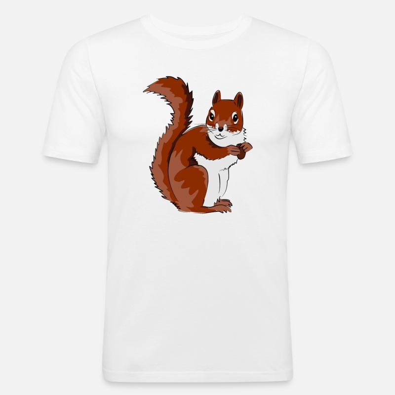 Niedliche Eichhörnchen Illustration - Männer Slim Fit T-Shirt - Weiß