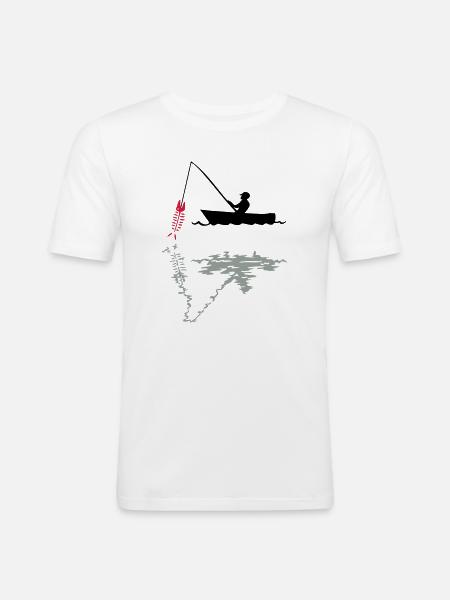 pêcheur - T-shirt près du corps Homme - blanc