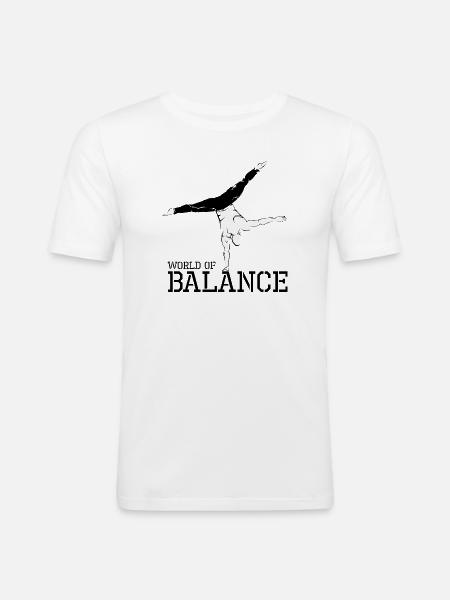 hand balance handstand calisthenics sport athlete - Men's Slim Fit T-Shirt - white