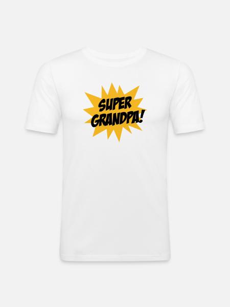 Super Grandpa ! - Men's Slim Fit T-Shirt - white