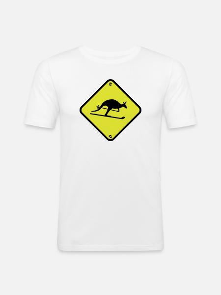 ski - T-shirt près du corps Homme - blanc